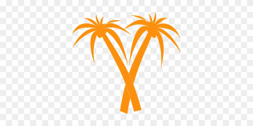 Palm Trees Orange Tropical Palm Silhouette - Orange Palm Tree Silhouette #31278