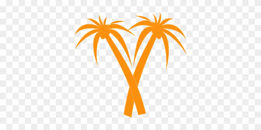 Palm Trees Orange Tropical Palm Silhouette - Orange Palm Tree ...