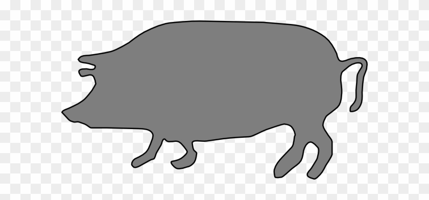 Gray, Pig, Silhouette Clip Art - Pig Silhouette Clip Art #31595