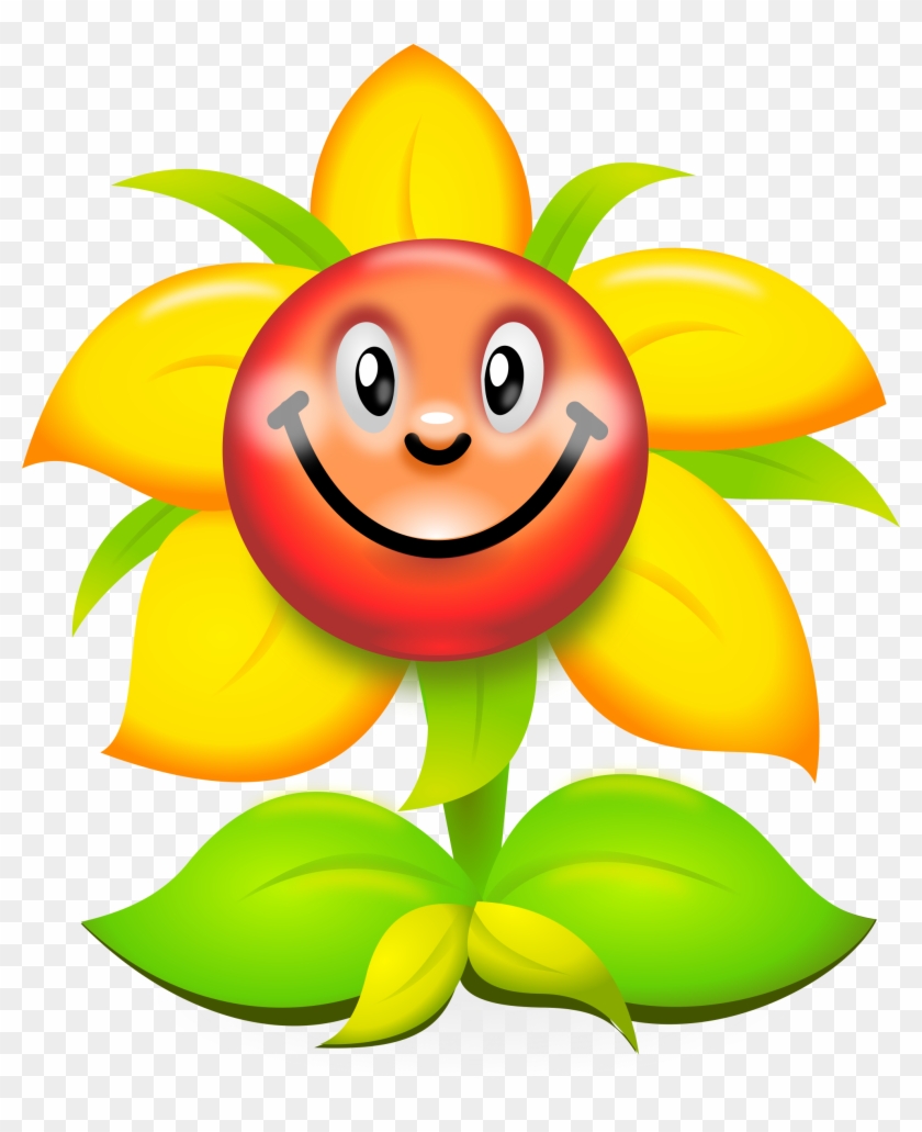 Yellow Flower Clipart Smiley Flower - Yellow Flower Clipart Smiley Flower #31878