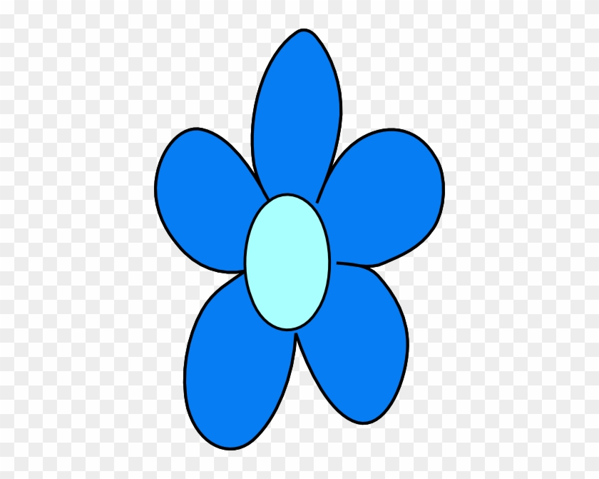 Blue Flower No Stem Clip Art At Clker Com Vector Online - Flower Cartoon No Stem #31969