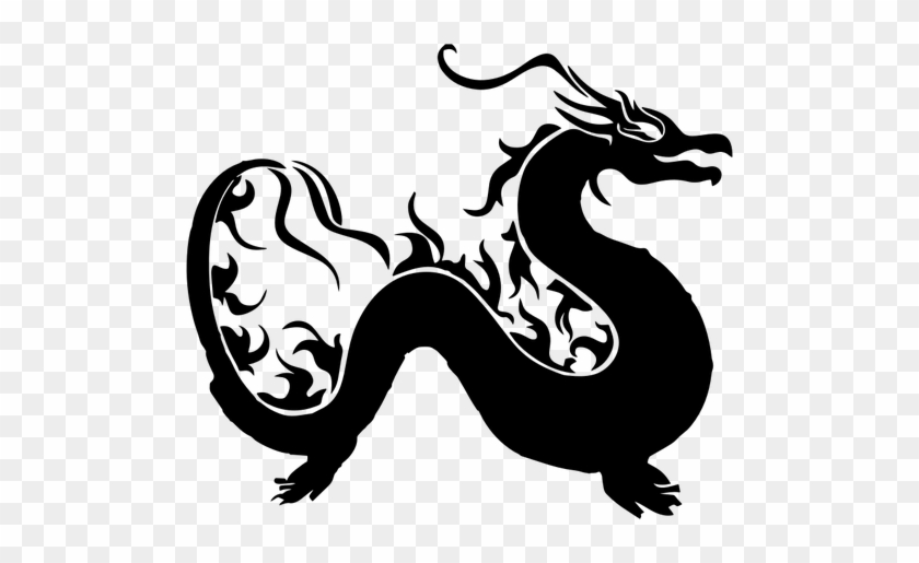 6987 Chinese Dragon Silhouette Clip Art Public Domain - Dragon Clipart #32076