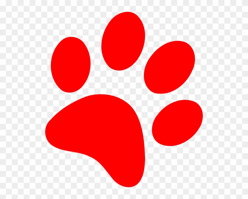 Wildcat Paw Clip Art - Red Dog Paw Print #32112