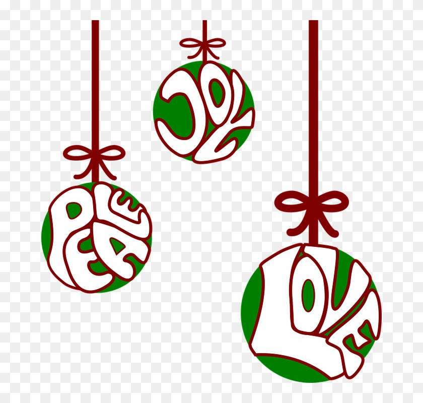 Balls Christian Christmas Decoration Joy Love - Joy Love Peace Clipart #32281