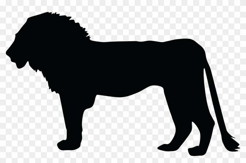 Free Clipart Of A Profiled Silhouetted Male Lion - Silhouette Of Lion #32331