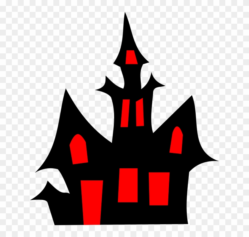 House Halloween Silhouette Cartoon Dark Horror - Haunted House Clipart #32441