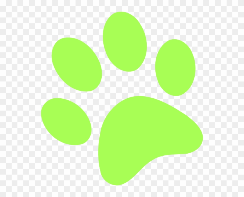 Lime Green Paw Print #32555