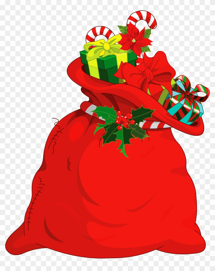 Christmas Clipart Bag - Santa Bag Png #32720