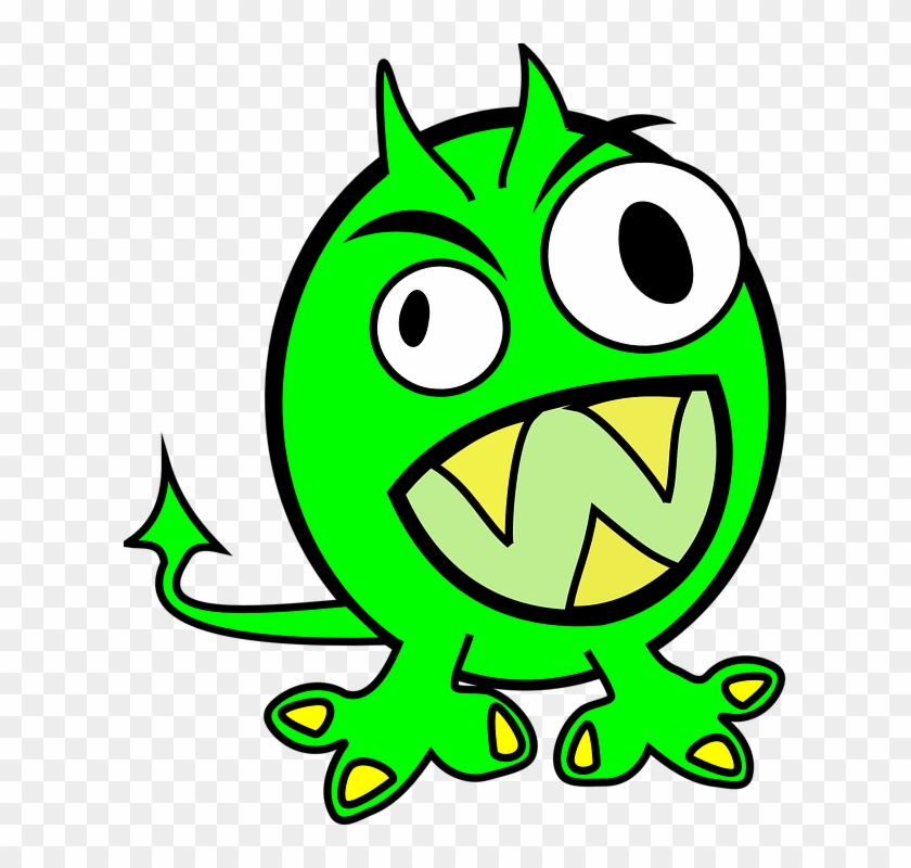 Monster Alien Green Lime Scary Halloween Spooky - Green Monster Clipart #32715