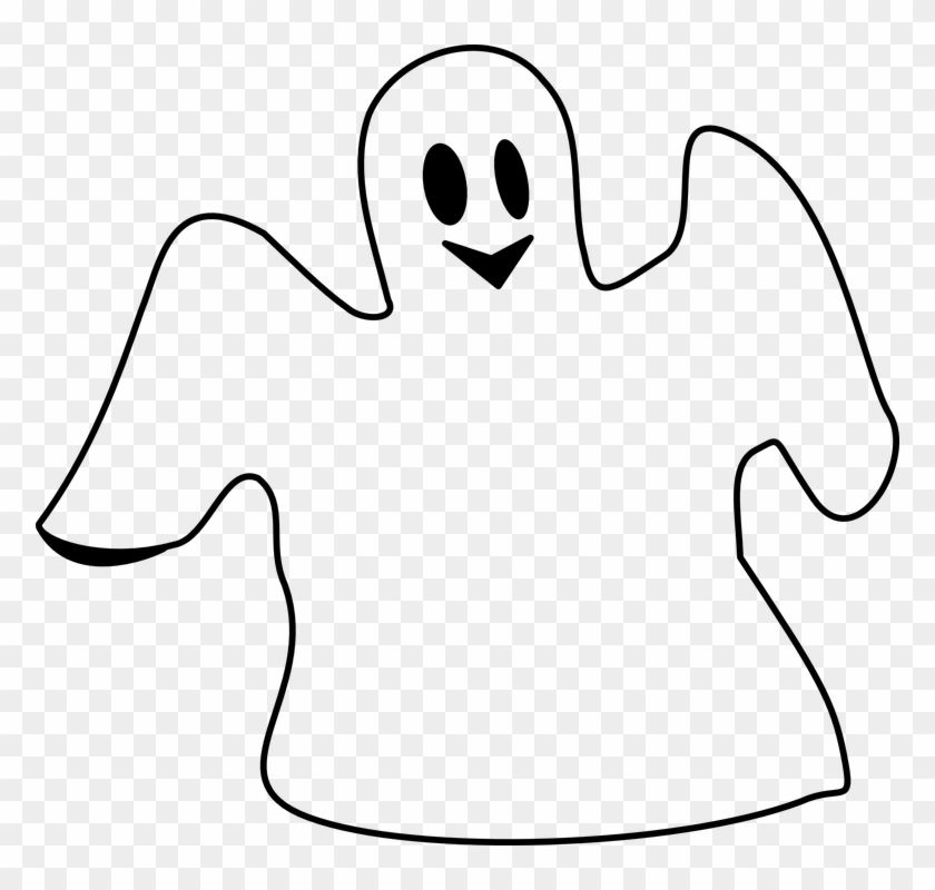 Ghost Spooking Spooky Happy White Smiling - Ghost Clip Art #32964