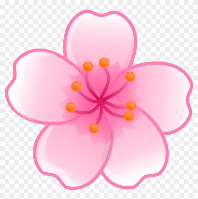 Japanese Clipart Japanese Flower - Sakura Flower Png #33025