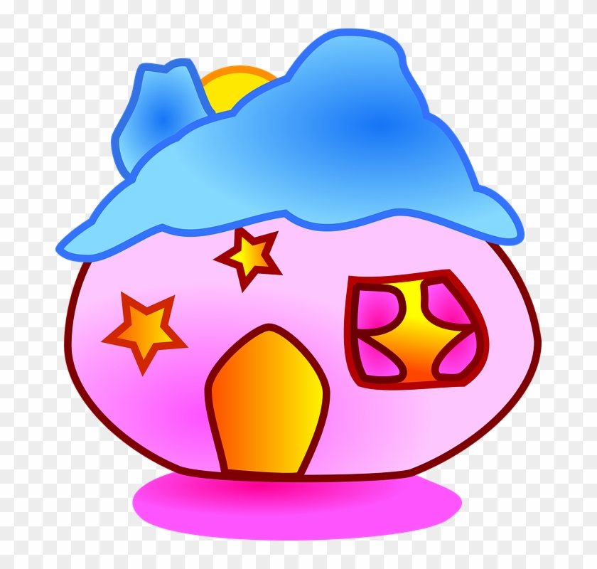 House Pink Fantasy Fairy Tale Fiction Dreamy - Round House Cartoon #33032