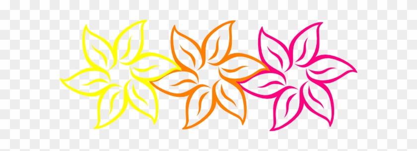 Rainbow Flower Hi Clipart - Corel Draw Flower Design #33045