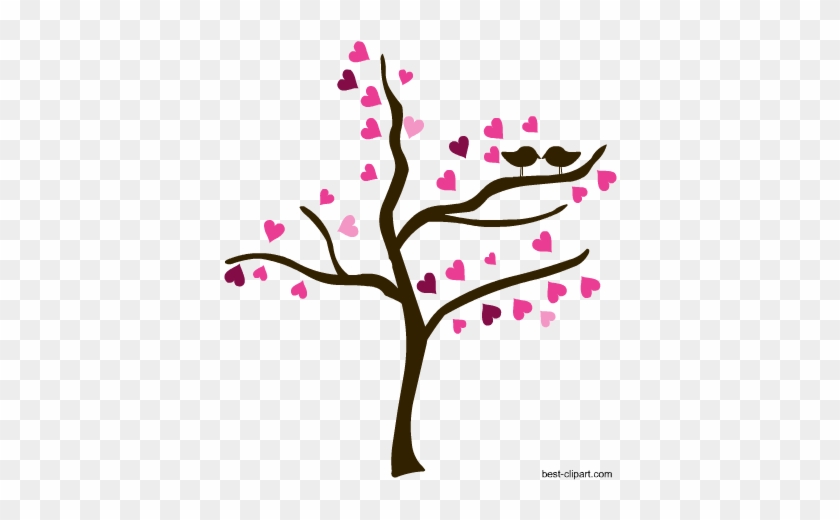 Love Birds On A Tree, Free Valentine Clip Art - Wedding #33141