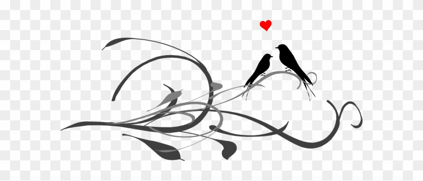 Love Birds On Tree Drawing - Love Birds Line Drawing #33182