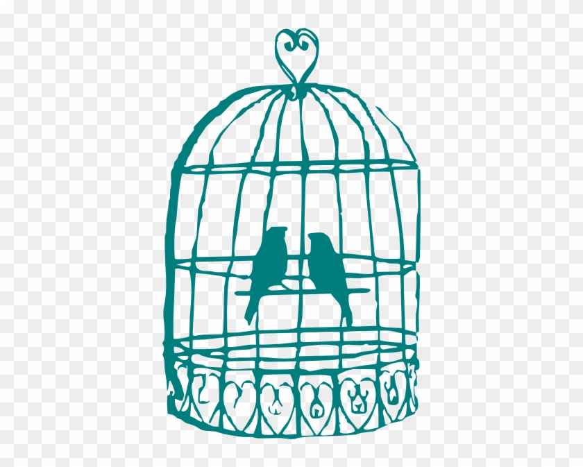 teal love birds clipart