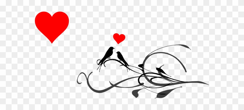 Vector Love Birds On Heart Swirly Tree Clipart Free - Clip Art #33261