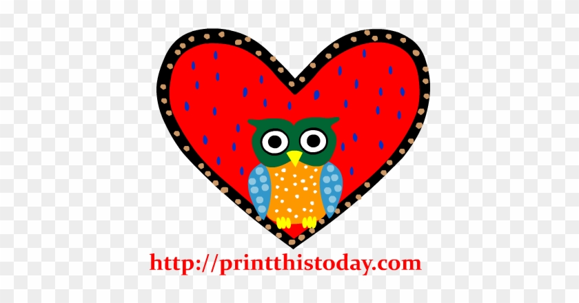 Owl In A Heart Clip Art - Owl #33263