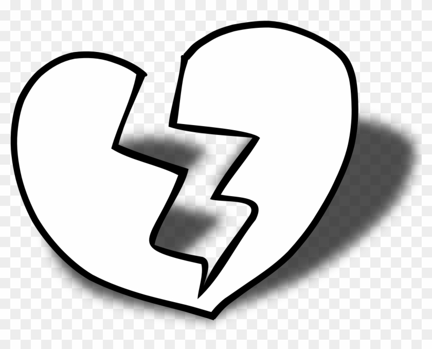 Double Heart Three Hearts Clipart Black And White Free - Broken Heart Black And White #33293