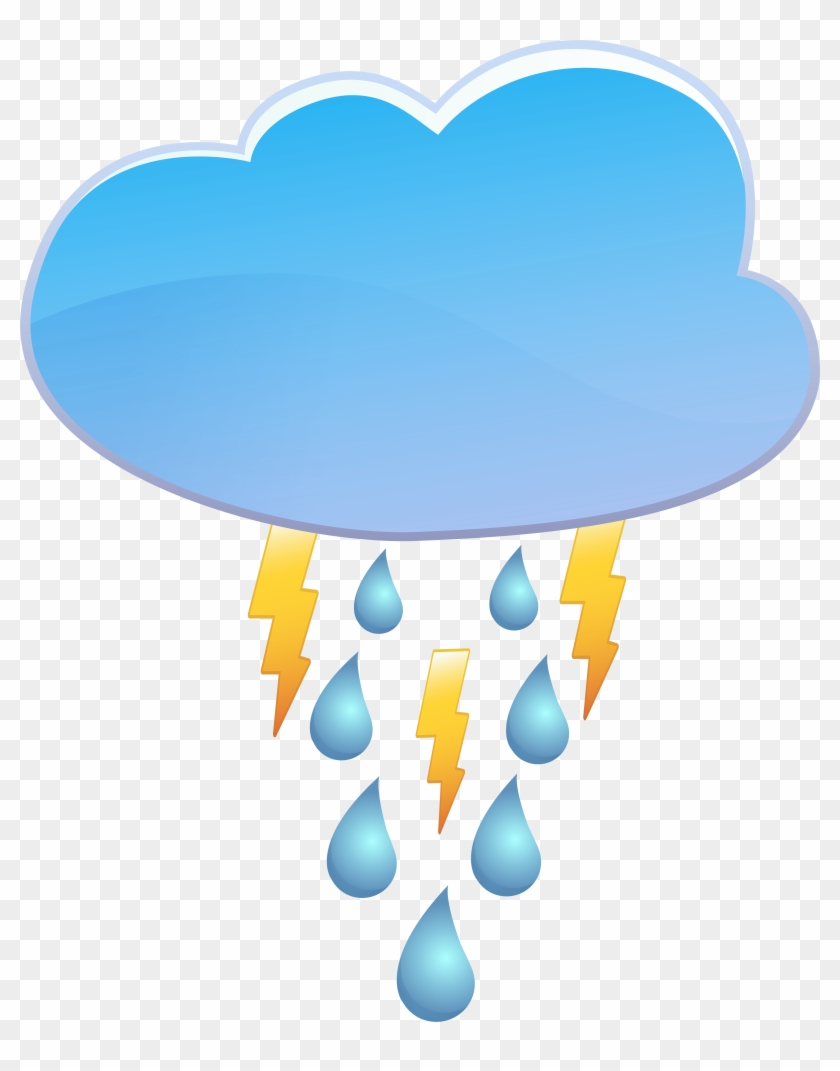 Cloud Rain And Thunder Weather Icon Png Clip Art - Cloud Rain And Thunder Weather Icon Png Clip Art #33655