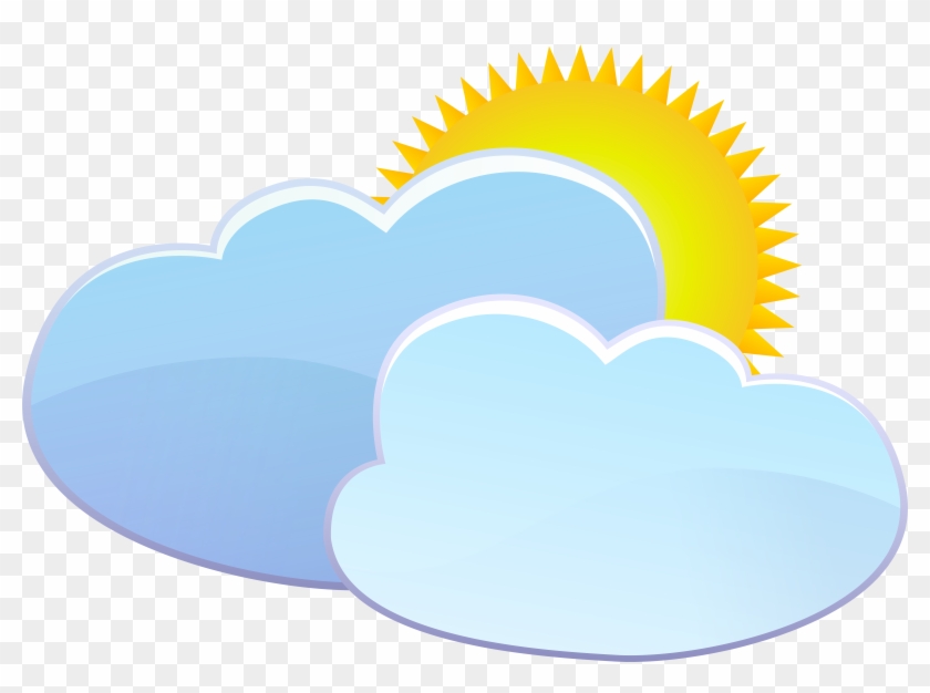 Clouds And Sun Weather Icon Png Clip Art - Heart #33806