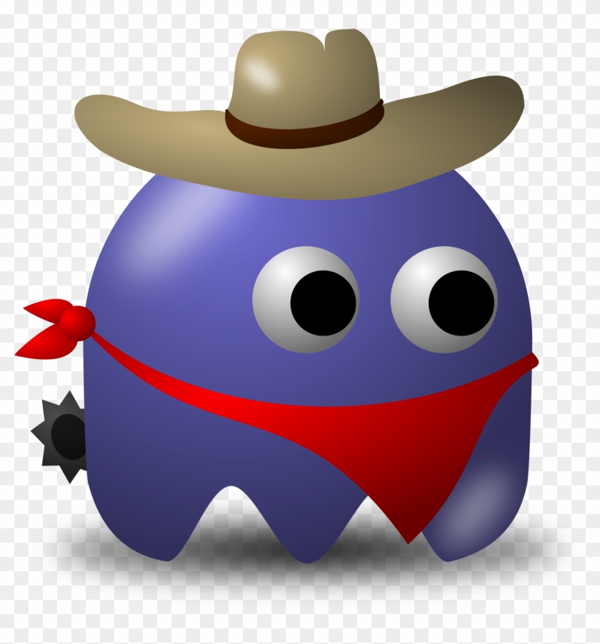 Rodeo Cowbow Avatar Character With Hat, Bandana, And - Baddy From Pac Man #33981