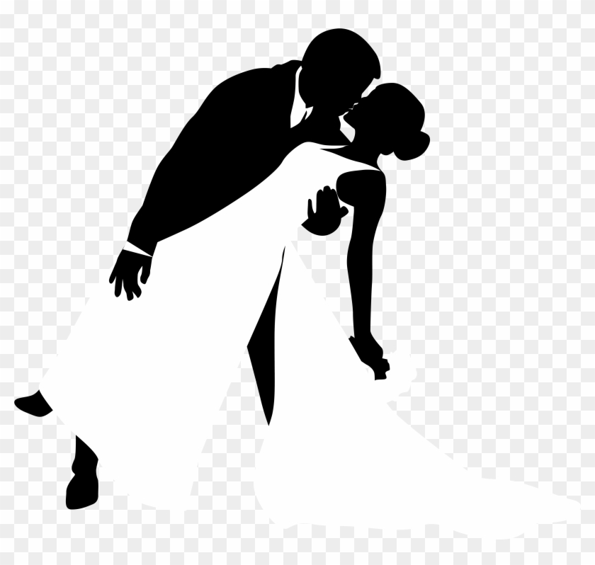 Awesome Wedding Silhouette Clip Art Pictures - Bride And Groom Kissing Silhouette Png #34091