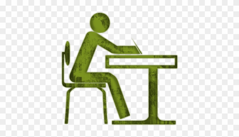 College Room Cliparts - Student Sitting At Desk #34219