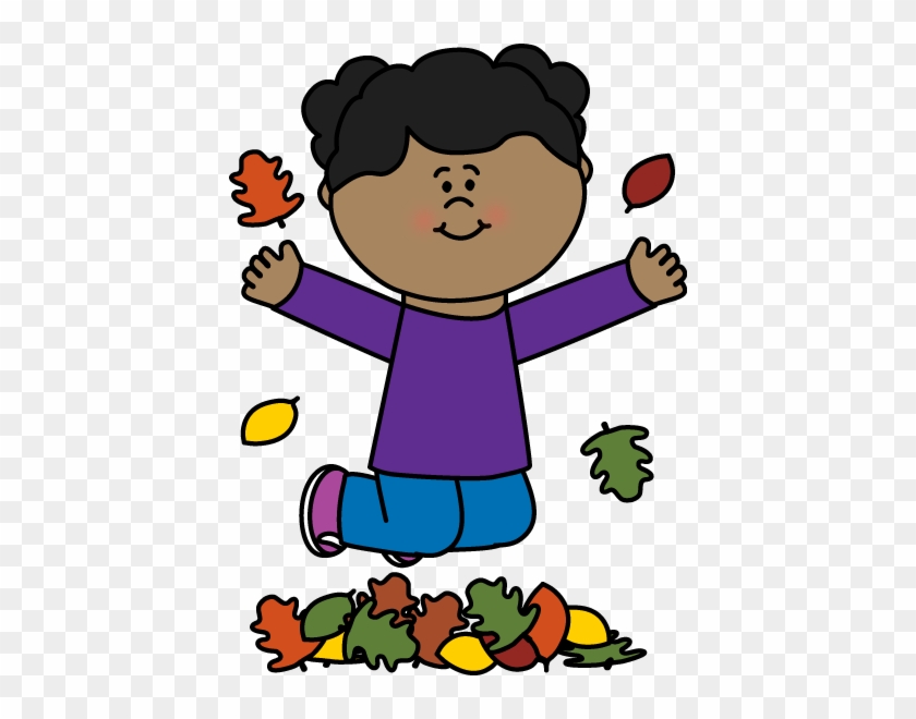 Girl Jumping In Leaves Clip Art - Games For Reading For Grade 1 #34239