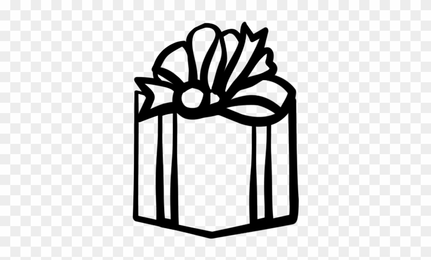 Present Black And White T Clipart Black And White - Gift Box Black And White #34356