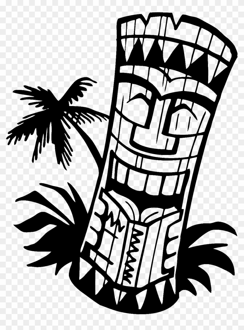 Hawaiian Tiki Clip Art Black And White - Tiki Clip Art Black And White #34553