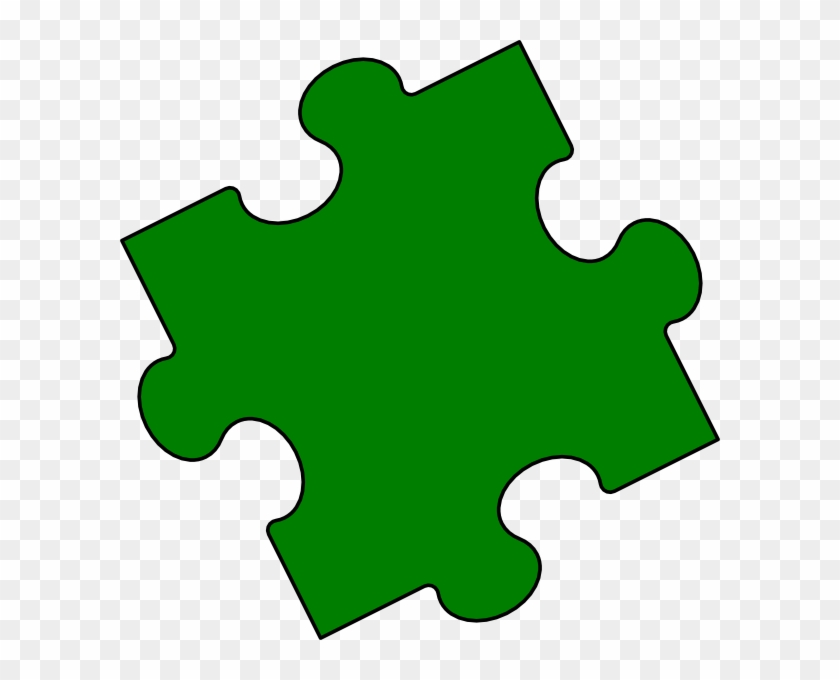 Green Retro Clip Art - Light Blue Puzzle Piece #34613