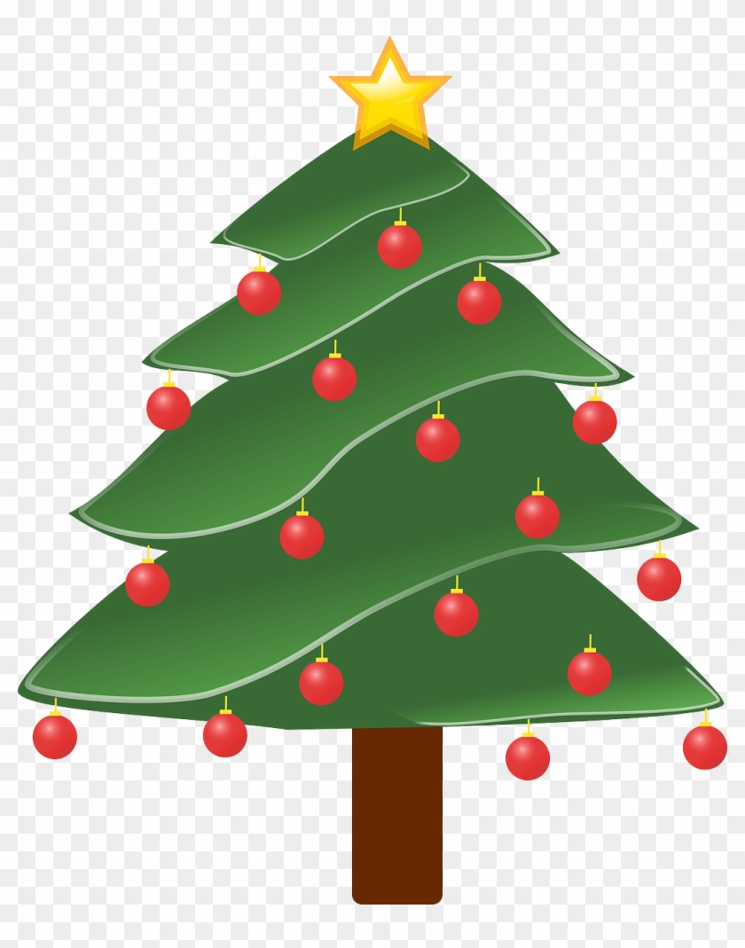 Lightly Decorated Evergreen 1 Christmas Xmas Tree Peace - Pine Tree Clip Art #34664