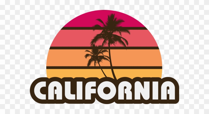 California Retro Palm Trees - T-shirt #34767