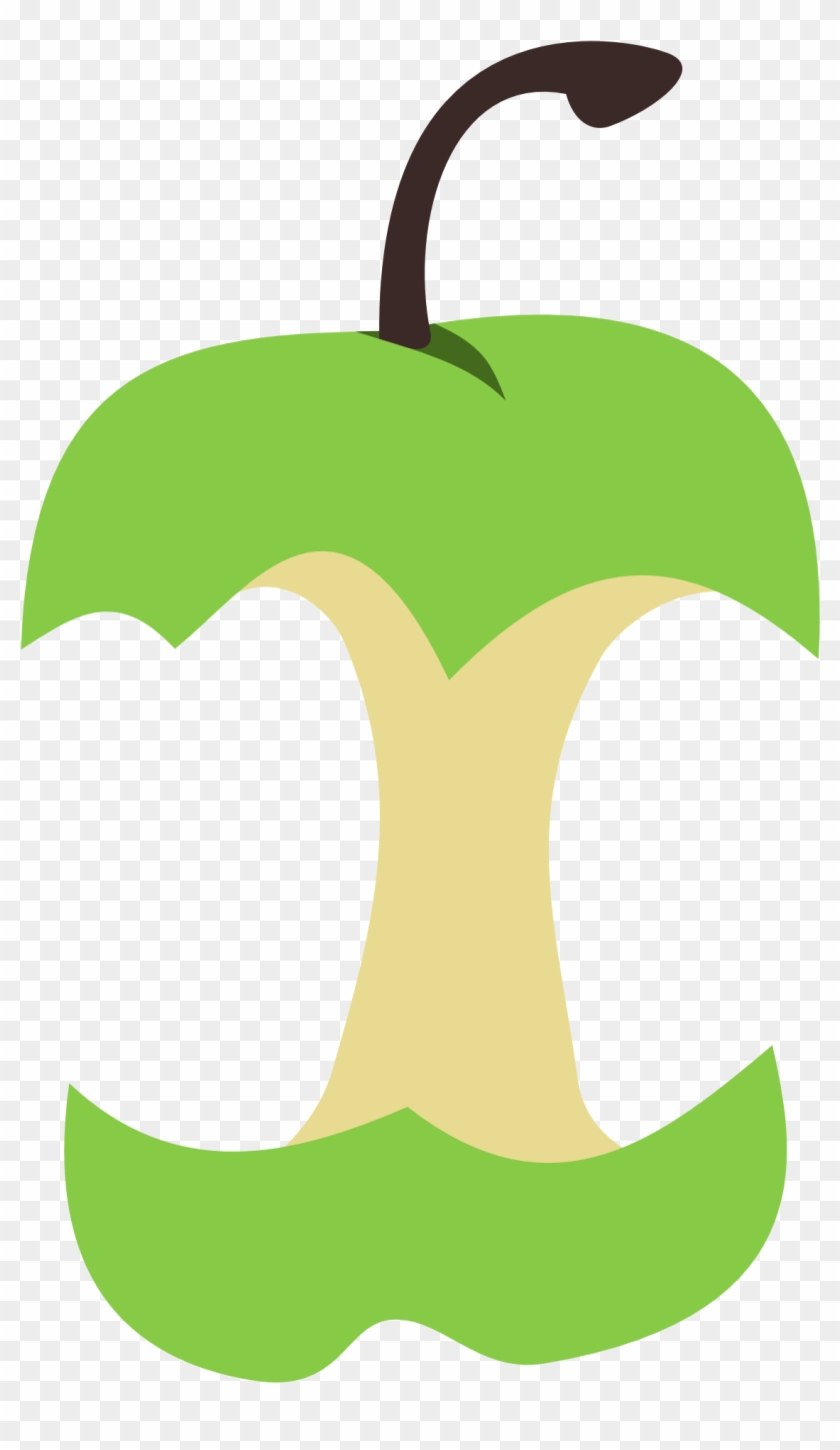 Red Apple Core With Shadow - Green Apple Cutie Mark #34786