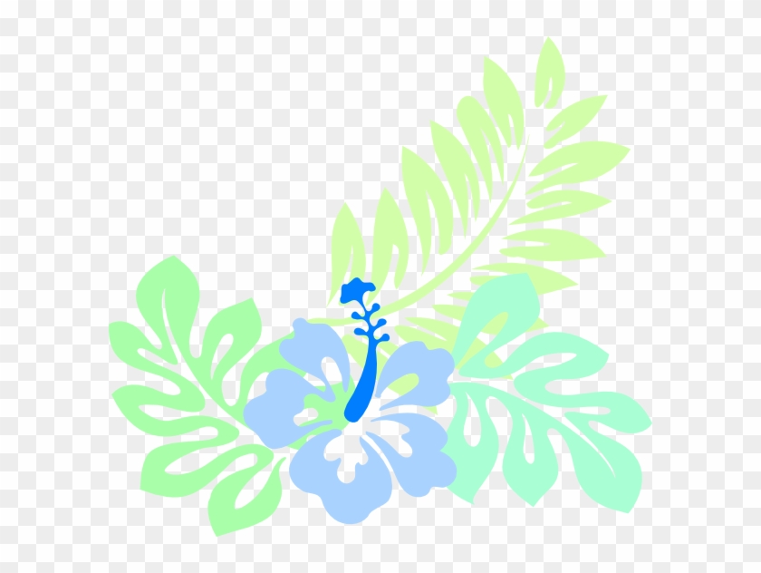 Hawaiian Blue Clip Art - Hawaiian Flower Artwork Print Desig 5'x7'area Rug #34811