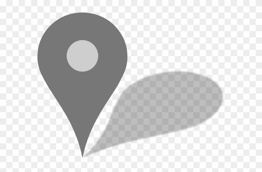 Google Maps Grey Marker W/ Shadow Clip Art - Google Maps Marker Png #34845