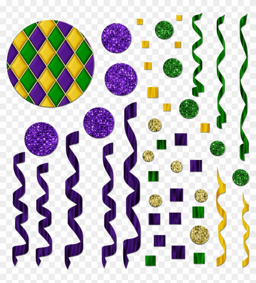 Free Mardi Gras Themed Streamers/confetti Graphics - Mardi Gras Confetti Clipart #34944