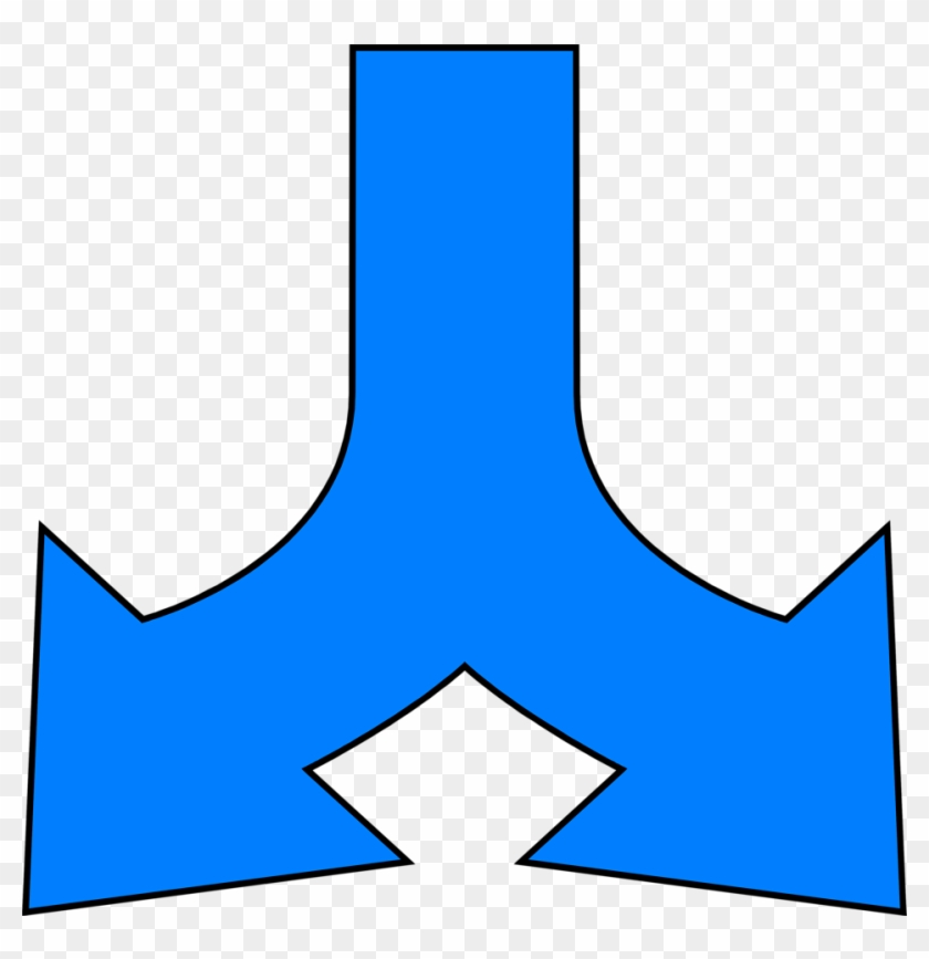 Double Split Arrow Clipart - Split Arrow Clip Art #35133