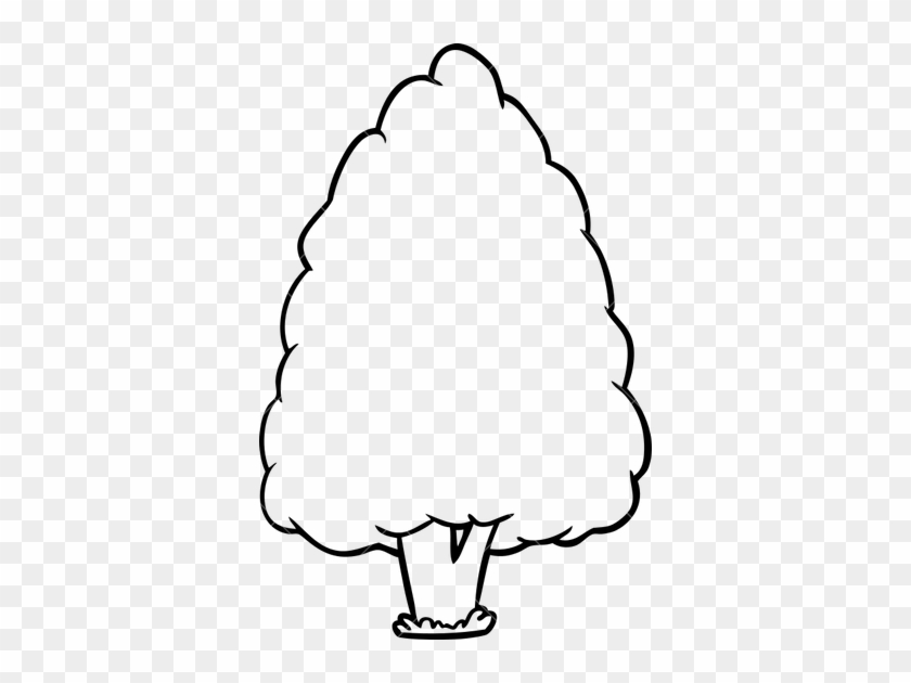 Line Drawing Of A Tall Tree - Vector Graphics #35152