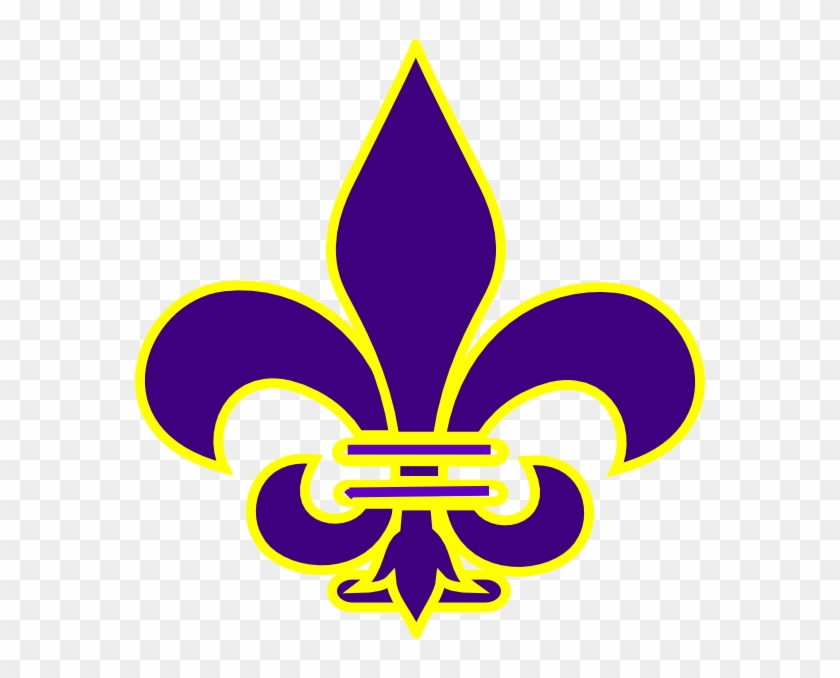 Cub Scouts, Silhouette Projects, Clipart, Art Online, - Purple And Gold Fleur De Lis #35162