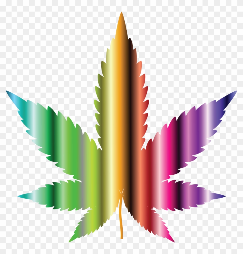 Free Clipart Of A Colorful Psychedelic Pot Leaf - Psychedelic Png #35191