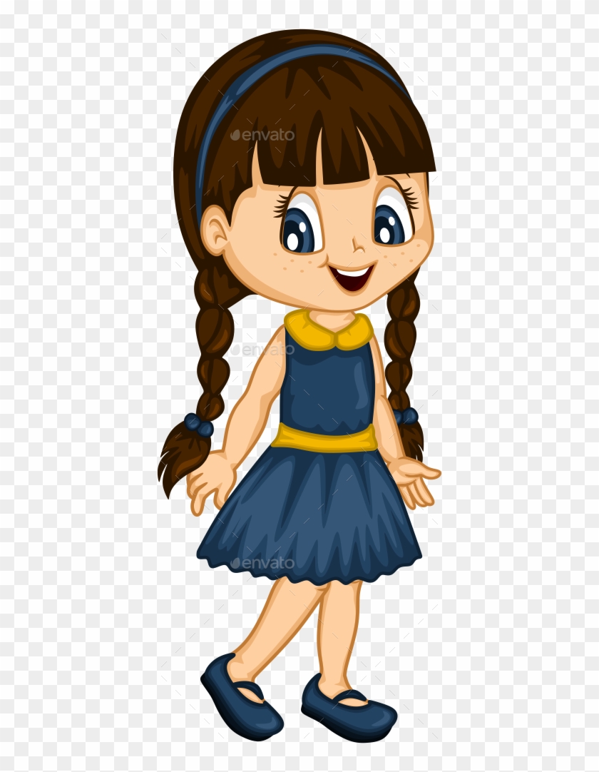 Cute Little Girl For 4 Seasons - Little Girl Cartoon #35514