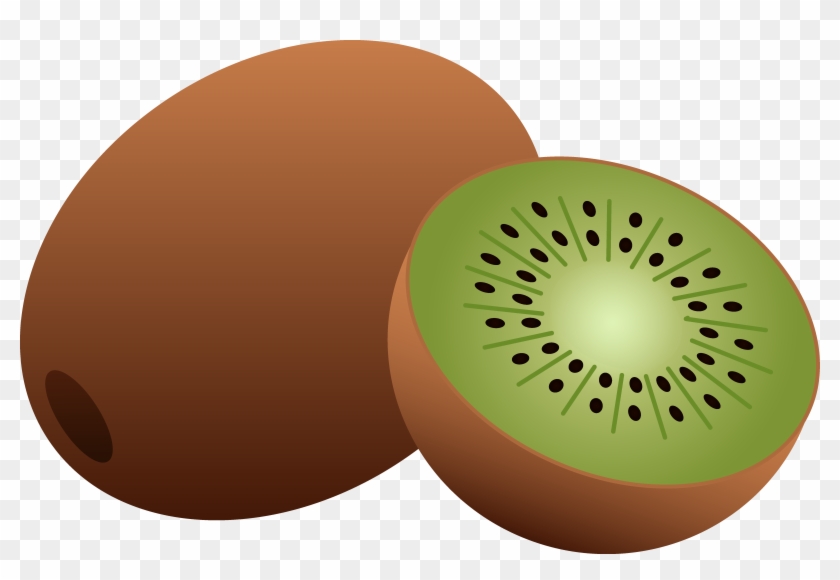 Whole And Half Kiwi Fruit - Transparent Clipart Of Fruits #35821