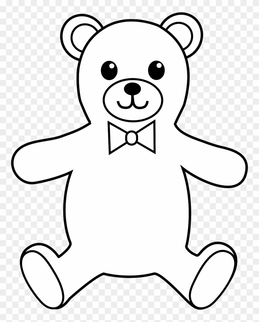 Teddy Bear Black And White Teddy Bear Black And White - Outline Of A Teddy Bear #35840