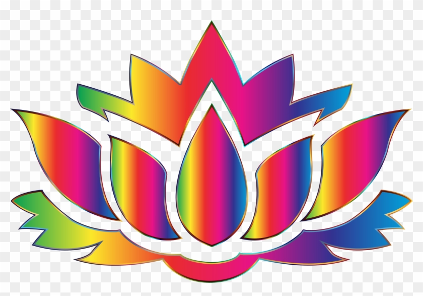 Clipart - Rainbow Lotus Flower #204117