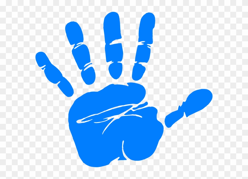 Handprint Clipart - Blue Hand Clipart #204128