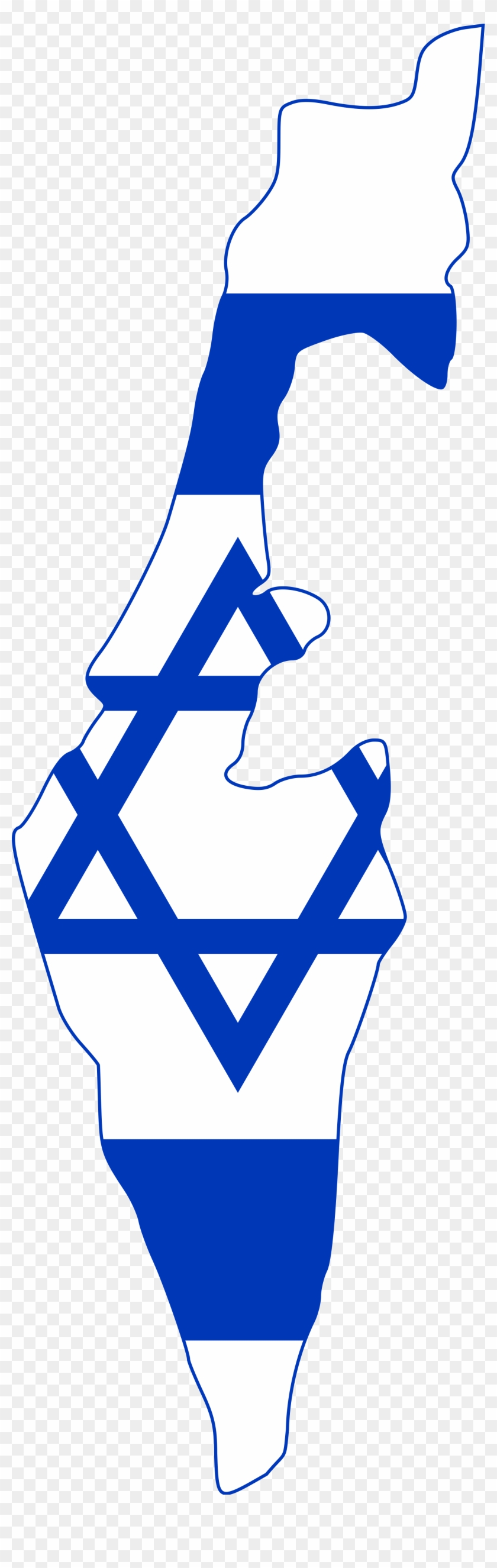 Free Israel Clipart - Israel Map With Flag #204535