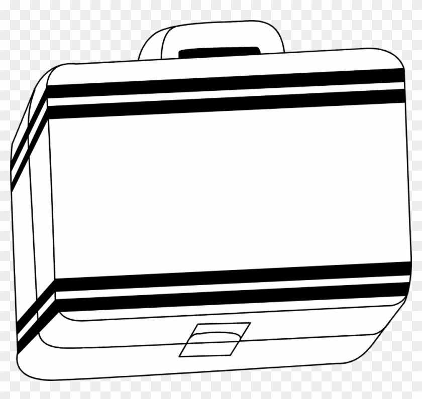 Lunch Box Clip Art Black And White - Black And White Lunch Box #204763