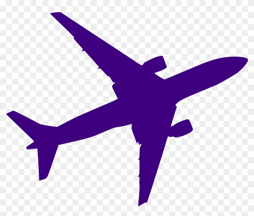 Airplane Clipart Purple - Black And White Airplane #204869